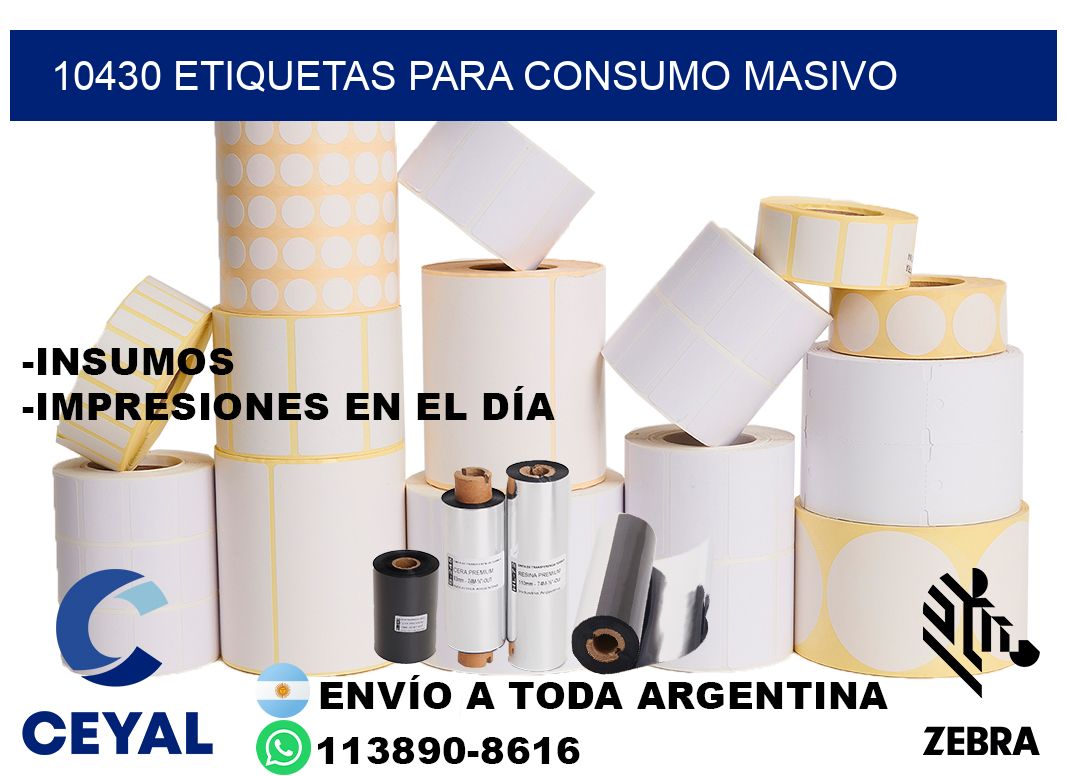 10430 Etiquetas para consumo masivo