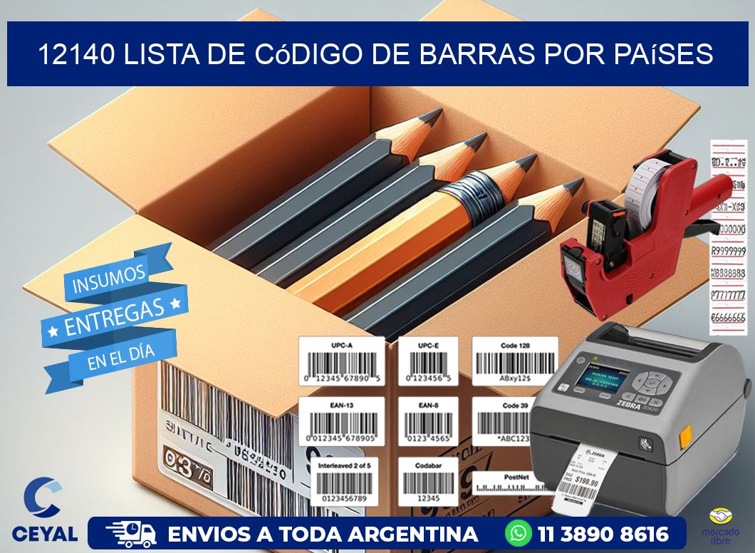 12140 Lista de código de barras por países