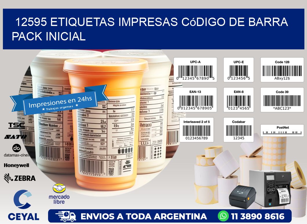 12595 Etiquetas Impresas código De Barra Pack Inicial