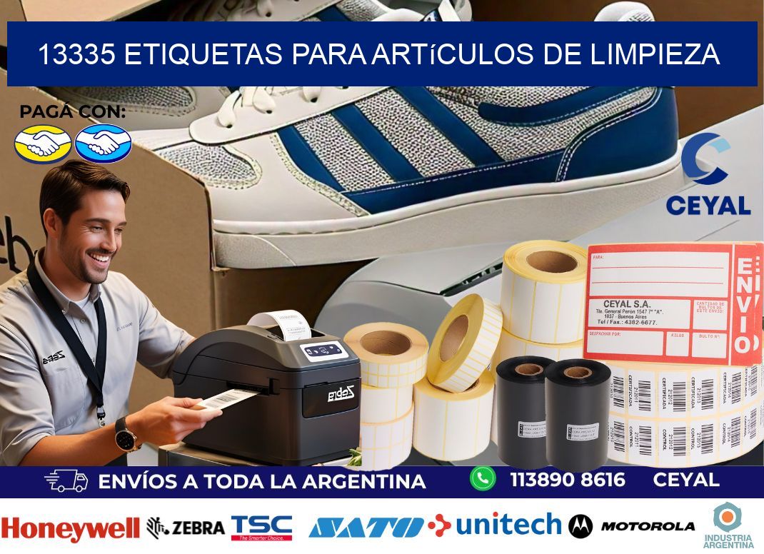 13335 Etiquetas para artículos de limpieza