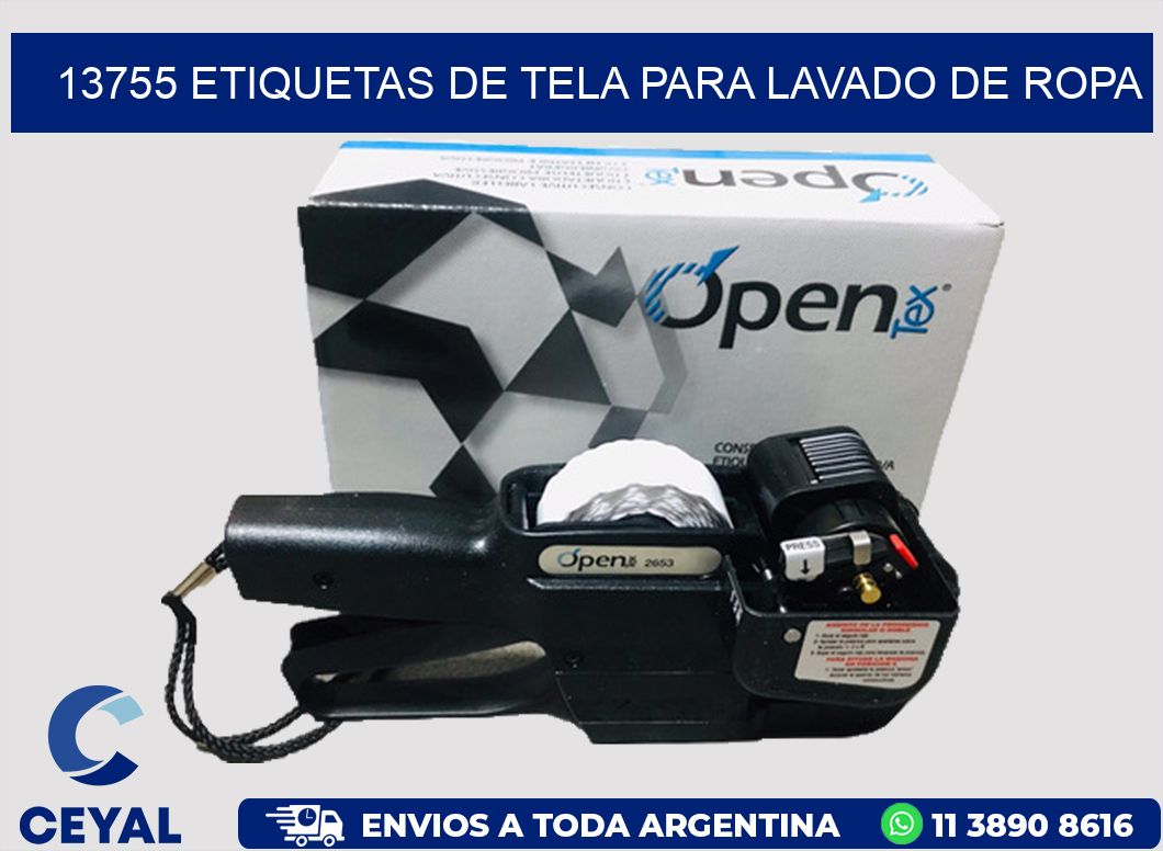 13755 Etiquetas de tela para lavado de ropa