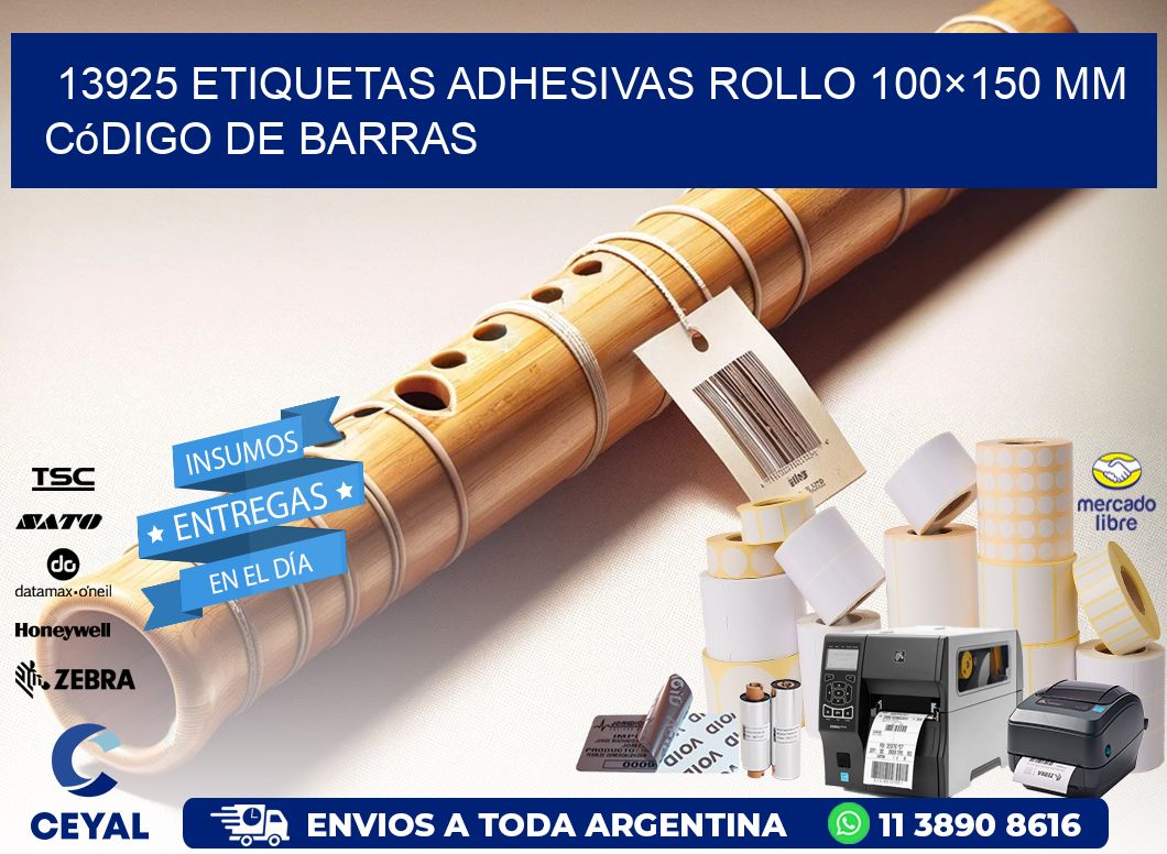 13925 etiquetas adhesivas rollo 100×150 mm código de barras