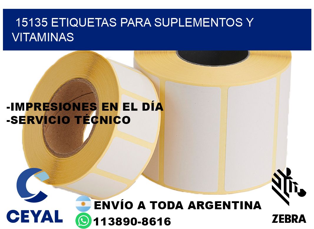 15135 Etiquetas para suplementos y vitaminas