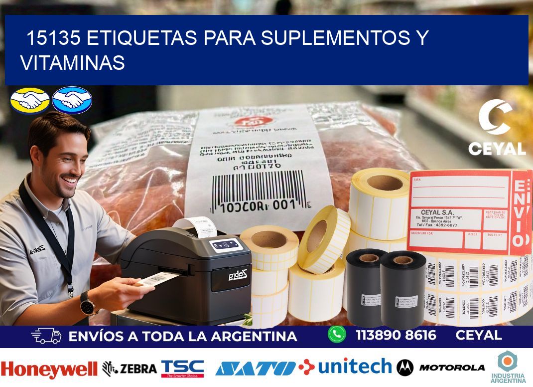 15135 Etiquetas para suplementos y vitaminas