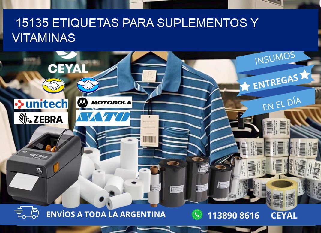 15135 Etiquetas para suplementos y vitaminas