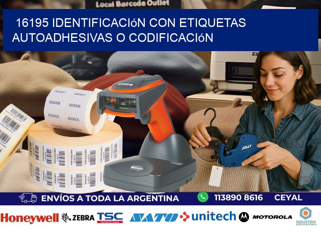 16195 identificación con etiquetas autoadhesivas o codificación
