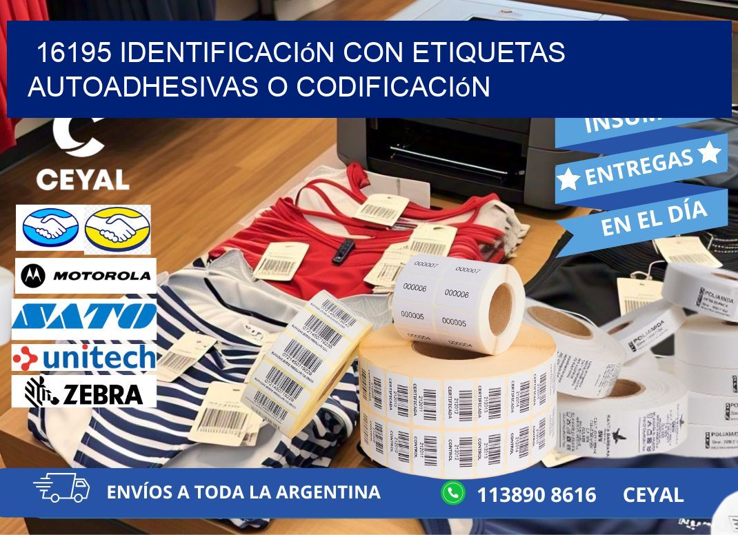 16195 identificación con etiquetas autoadhesivas o codificación