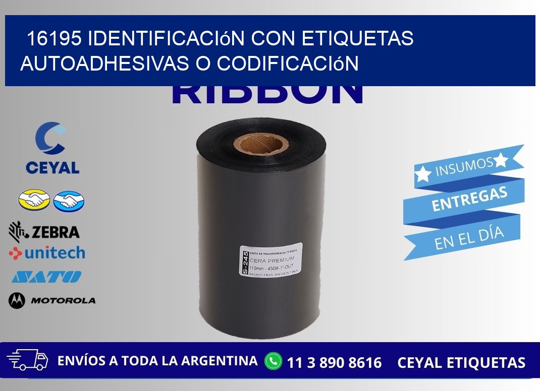 16195 identificación con etiquetas autoadhesivas o codificación