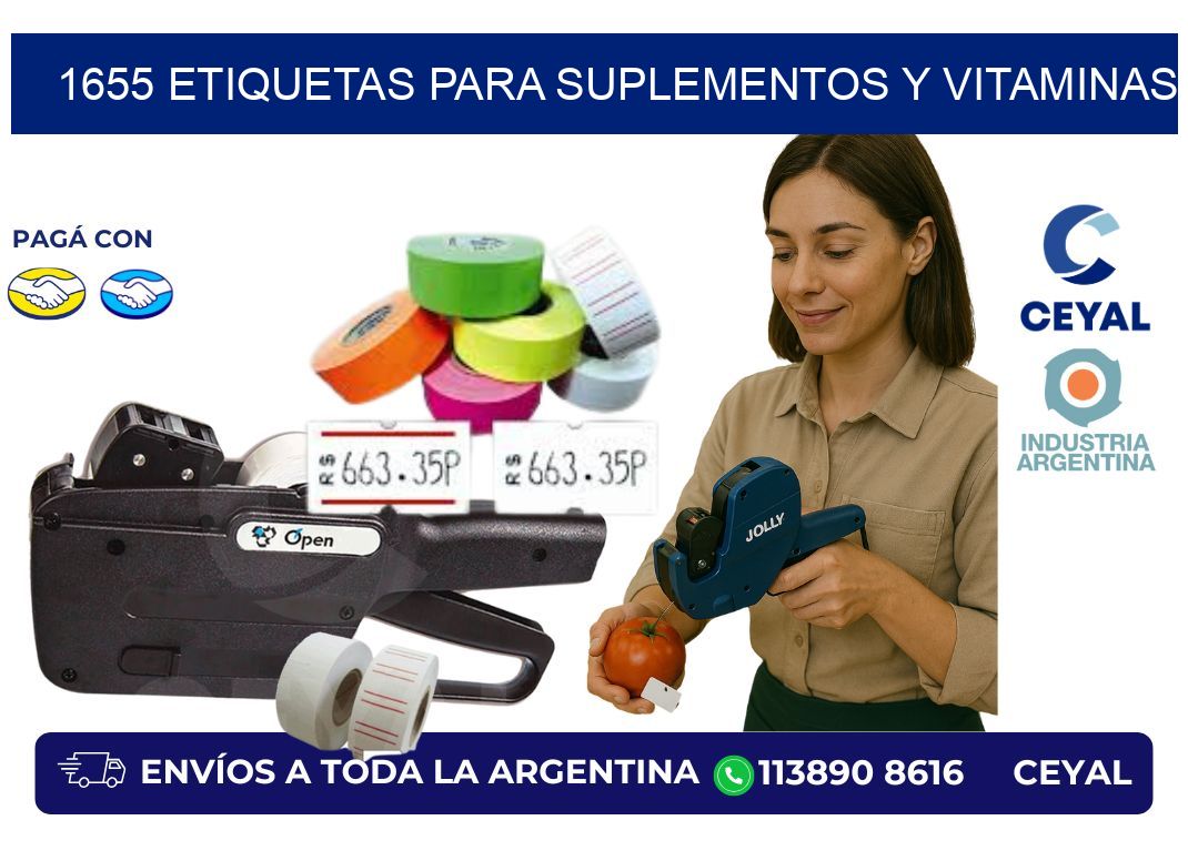 1655 Etiquetas para suplementos y vitaminas