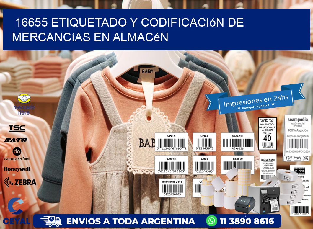 16655 Etiquetado y codificación de mercancías en almacén
