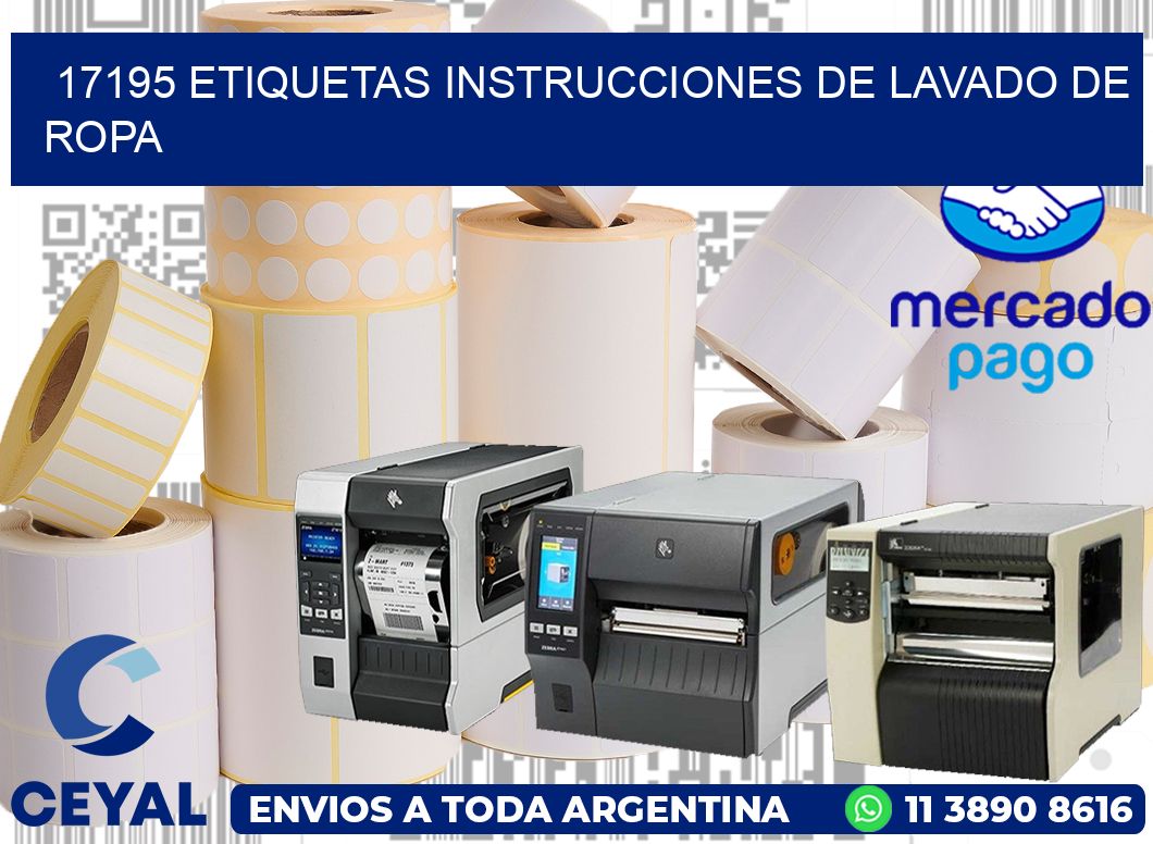 17195 etiquetas instrucciones de lavado de ropa