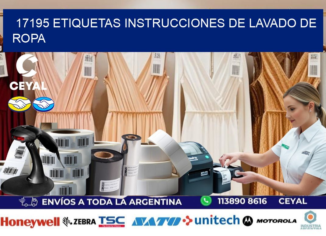 17195 etiquetas instrucciones de lavado de ropa