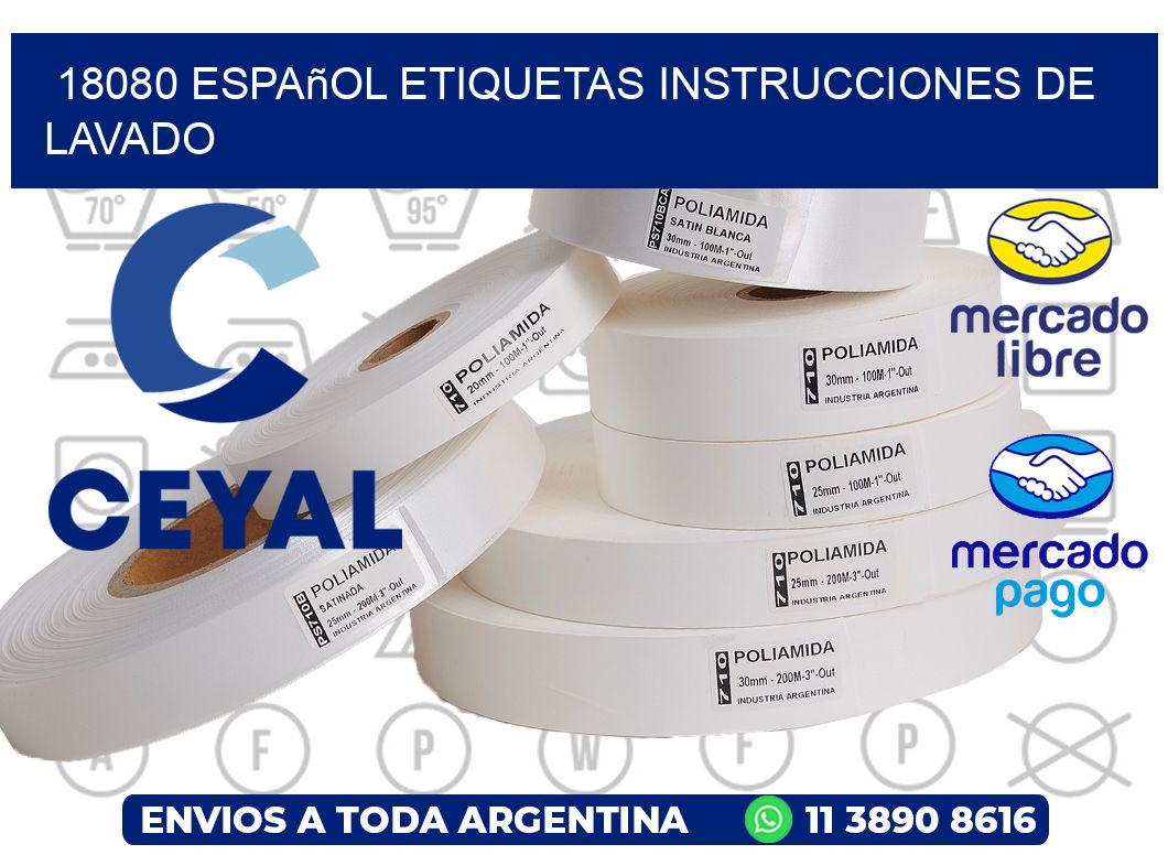 18080 español etiquetas instrucciones de lavado