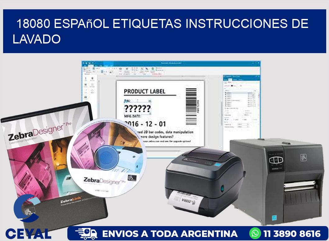 18080 español etiquetas instrucciones de lavado