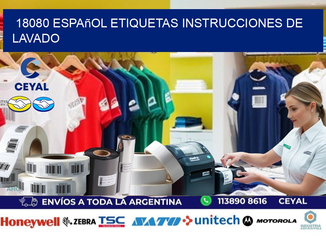 18080 español etiquetas instrucciones de lavado