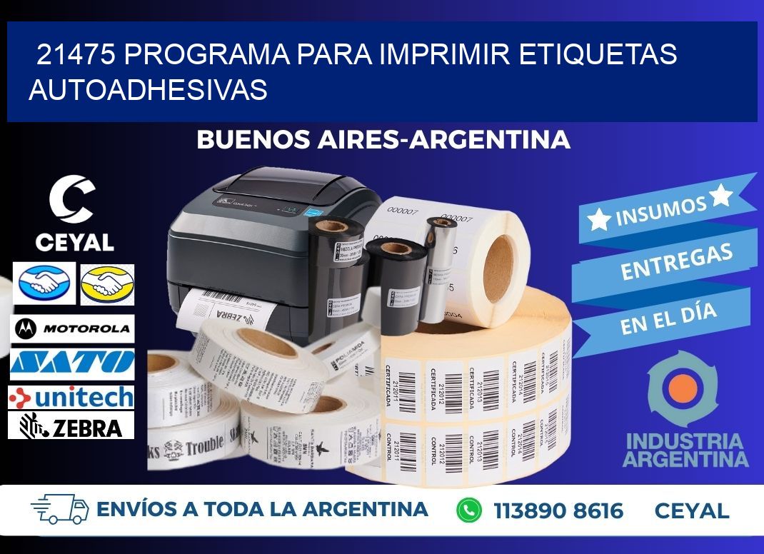 21475 Programa para imprimir etiquetas autoadhesivas