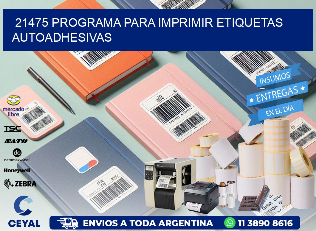 21475 Programa para imprimir etiquetas autoadhesivas