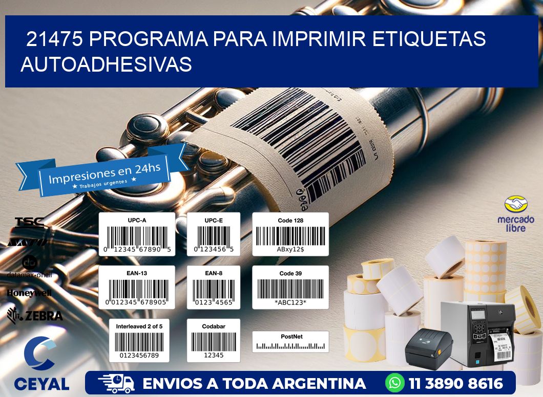 21475 Programa para imprimir etiquetas autoadhesivas