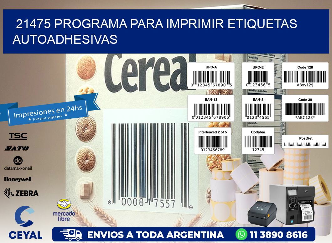 21475 Programa para imprimir etiquetas autoadhesivas
