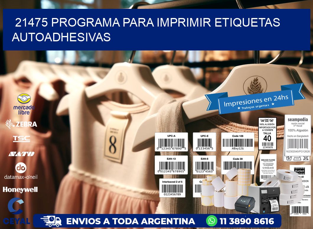 21475 Programa para imprimir etiquetas autoadhesivas