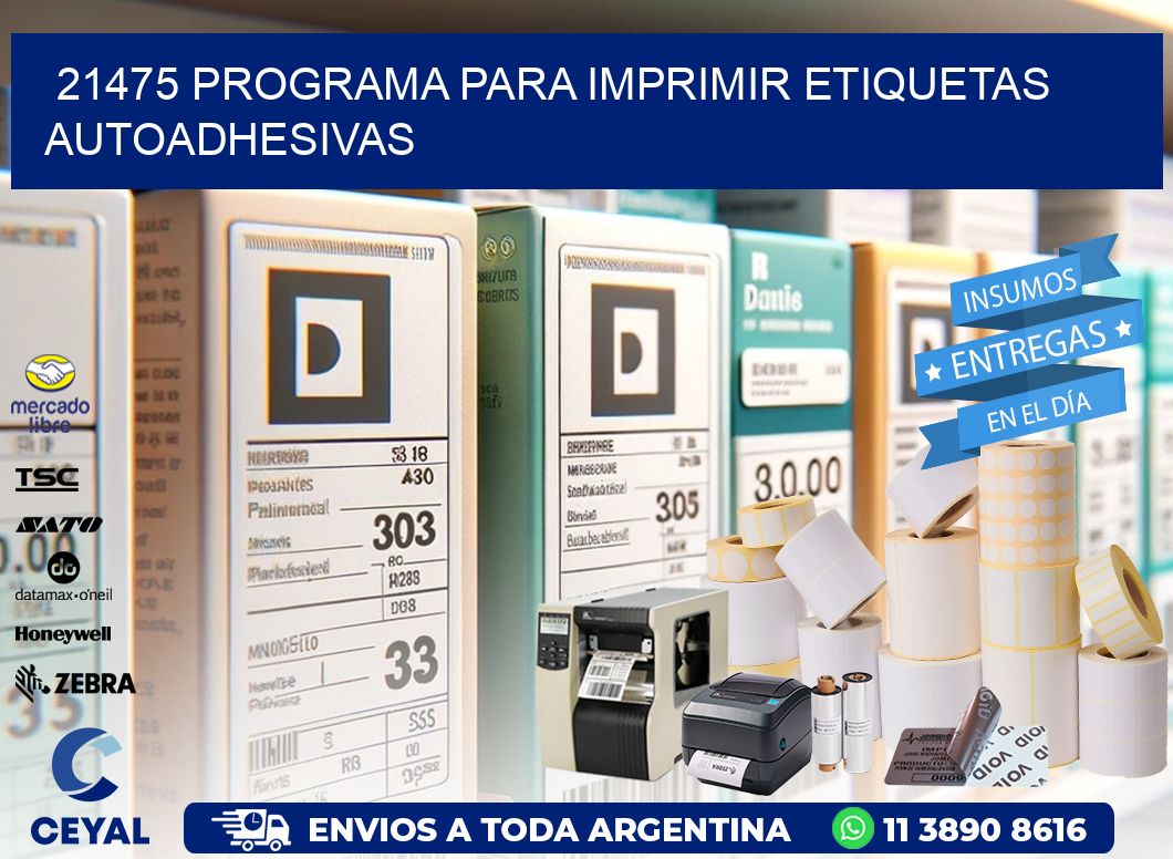 21475 Programa para imprimir etiquetas autoadhesivas
