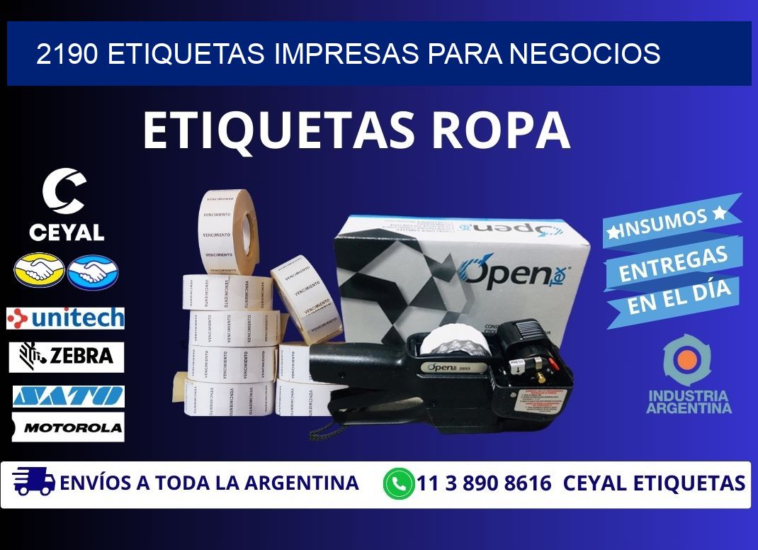2190 etiquetas impresas para negocios