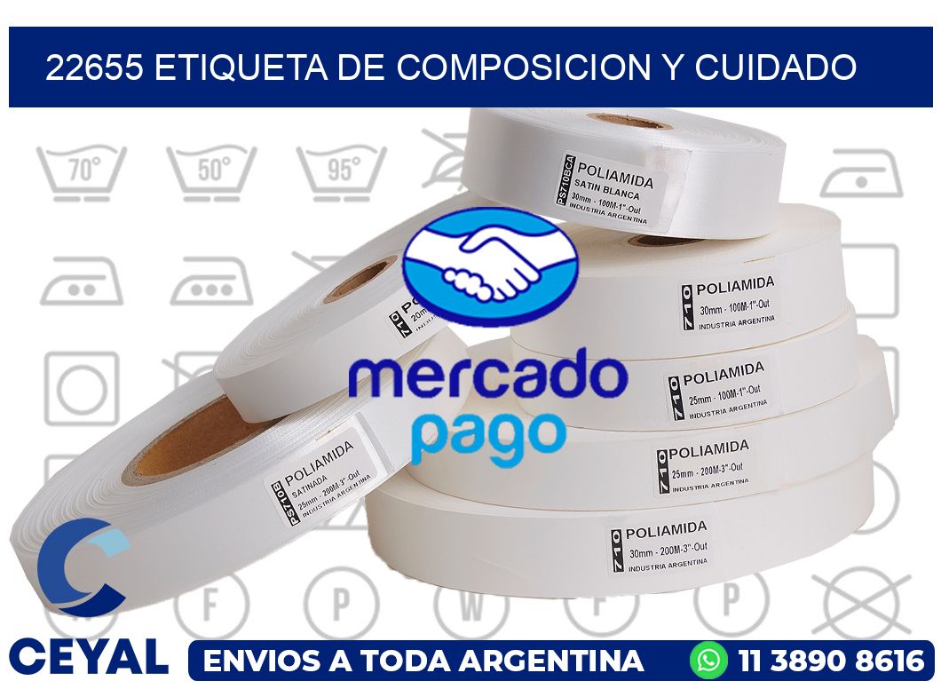 22655 etiqueta de composicion y cuidado