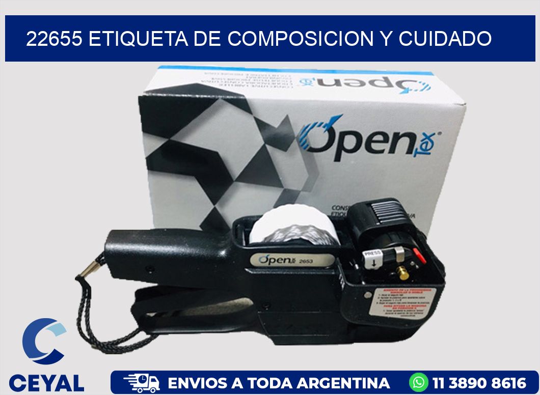 22655 etiqueta de composicion y cuidado