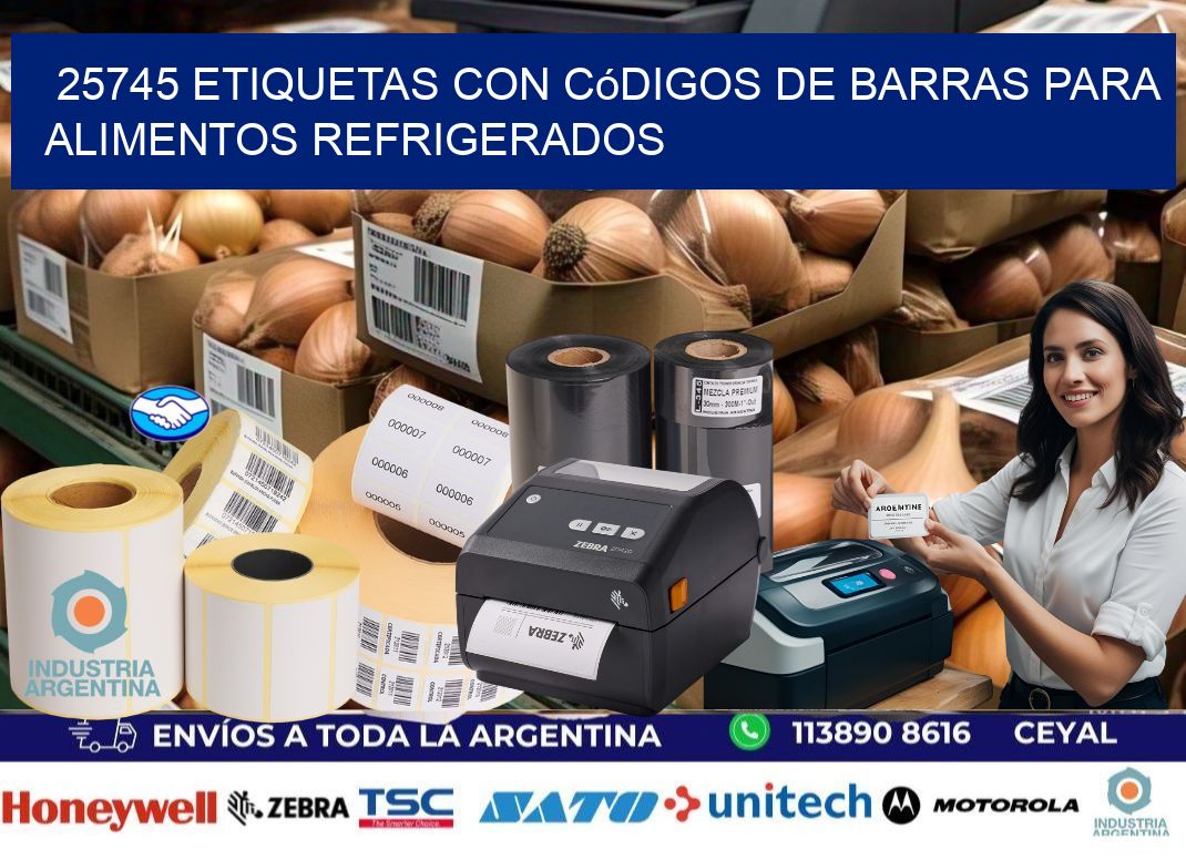 25745 Etiquetas con códigos de barras para alimentos refrigerados