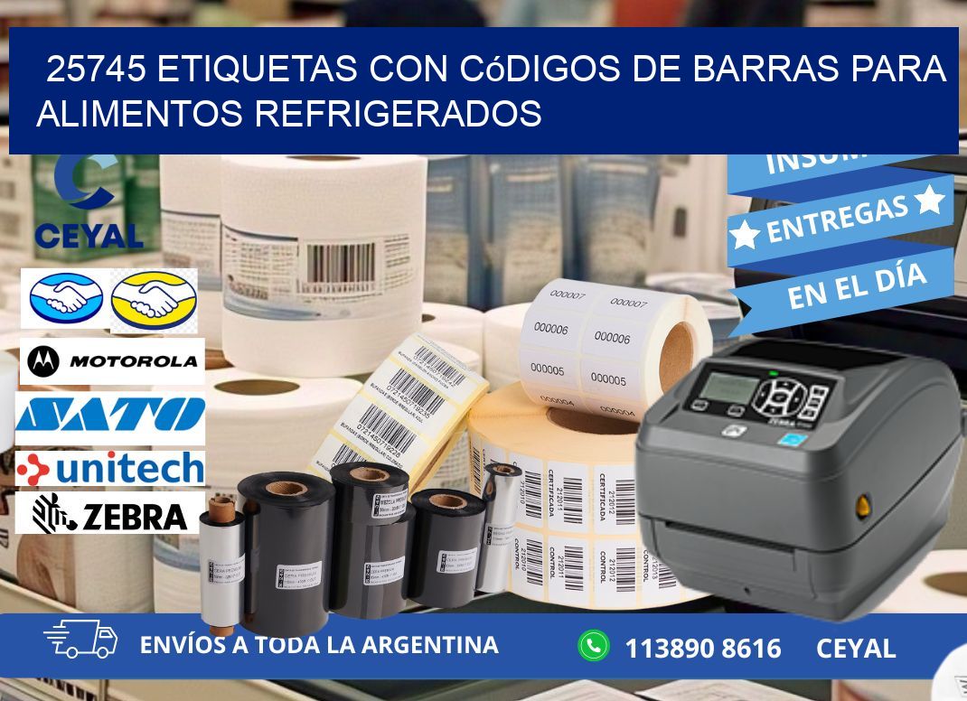 25745 Etiquetas con códigos de barras para alimentos refrigerados