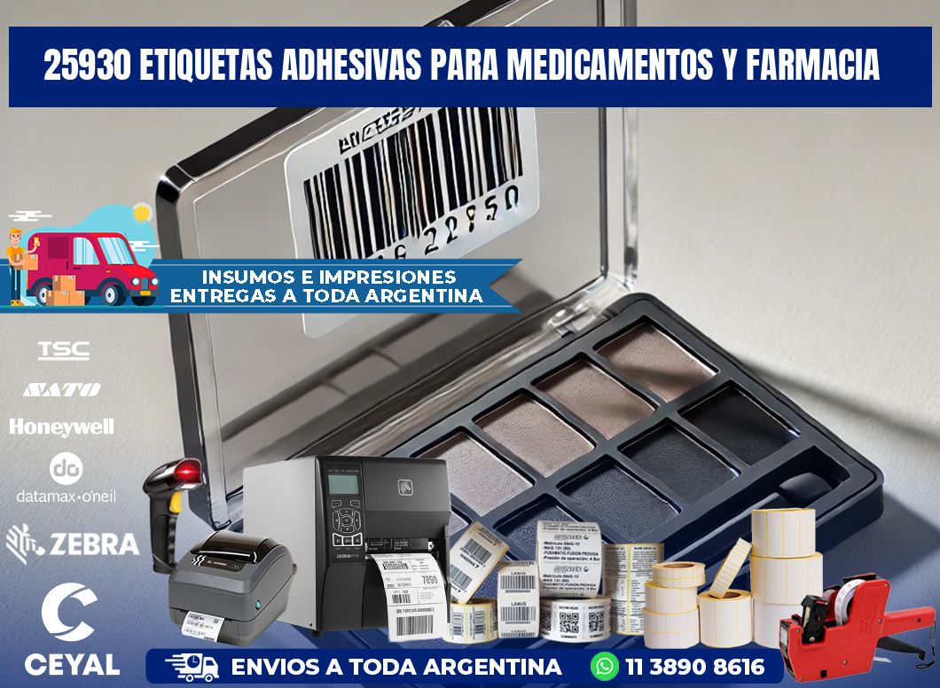 25930 Etiquetas adhesivas para medicamentos y farmacia