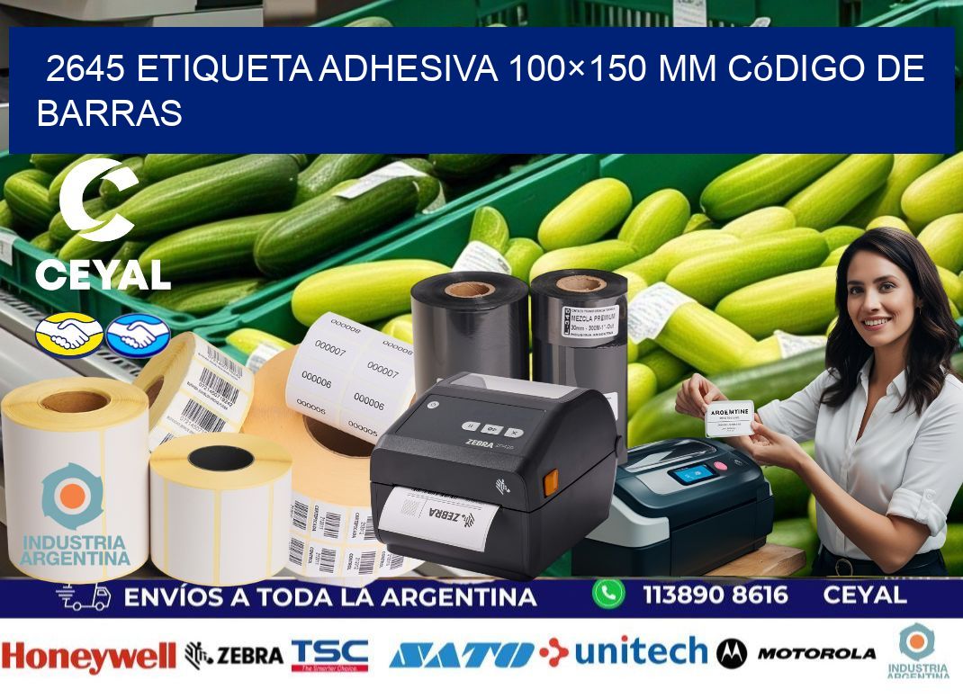 2645 etiqueta adhesiva 100×150 mm código de barras