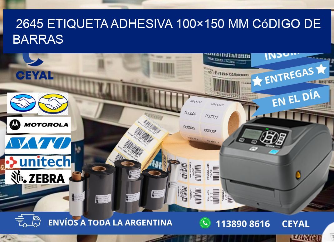 2645 etiqueta adhesiva 100×150 mm código de barras