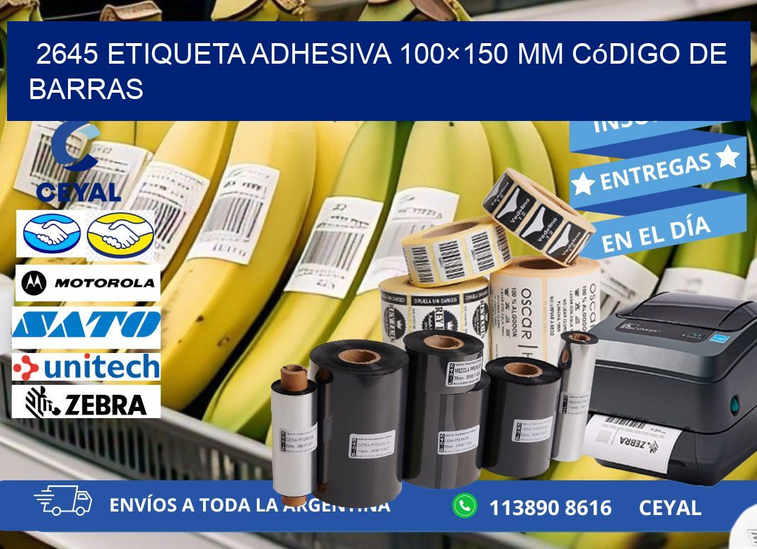 2645 etiqueta adhesiva 100×150 mm código de barras