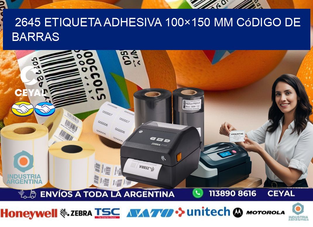 2645 etiqueta adhesiva 100×150 mm código de barras