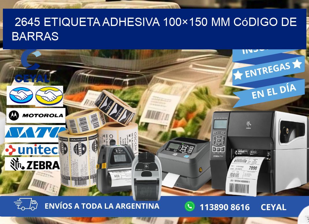 2645 etiqueta adhesiva 100×150 mm código de barras