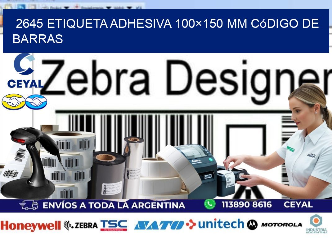 2645 etiqueta adhesiva 100×150 mm código de barras