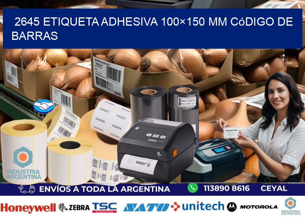2645 etiqueta adhesiva 100×150 mm código de barras