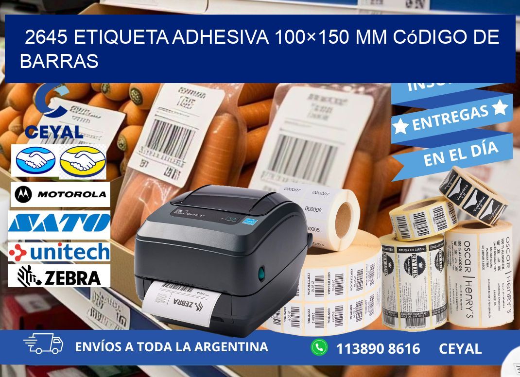2645 etiqueta adhesiva 100×150 mm código de barras