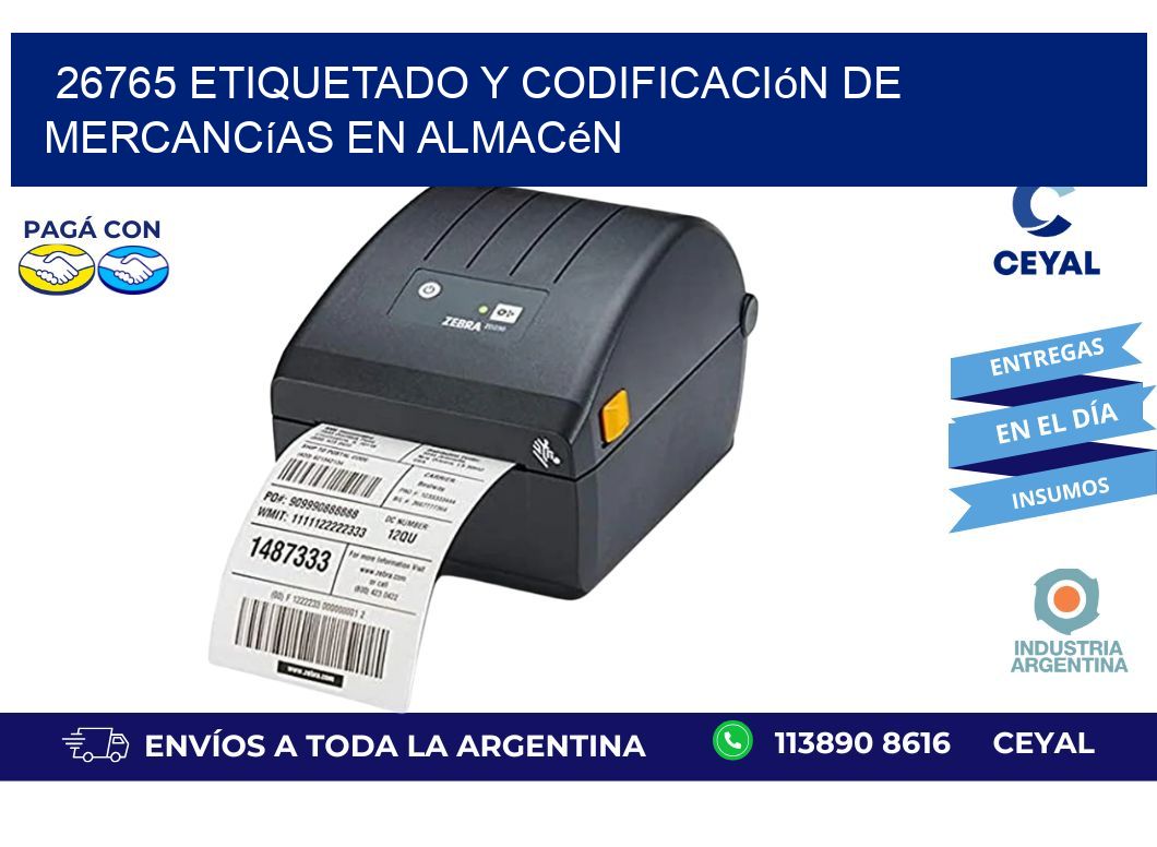26765 Etiquetado y codificación de mercancías en almacén