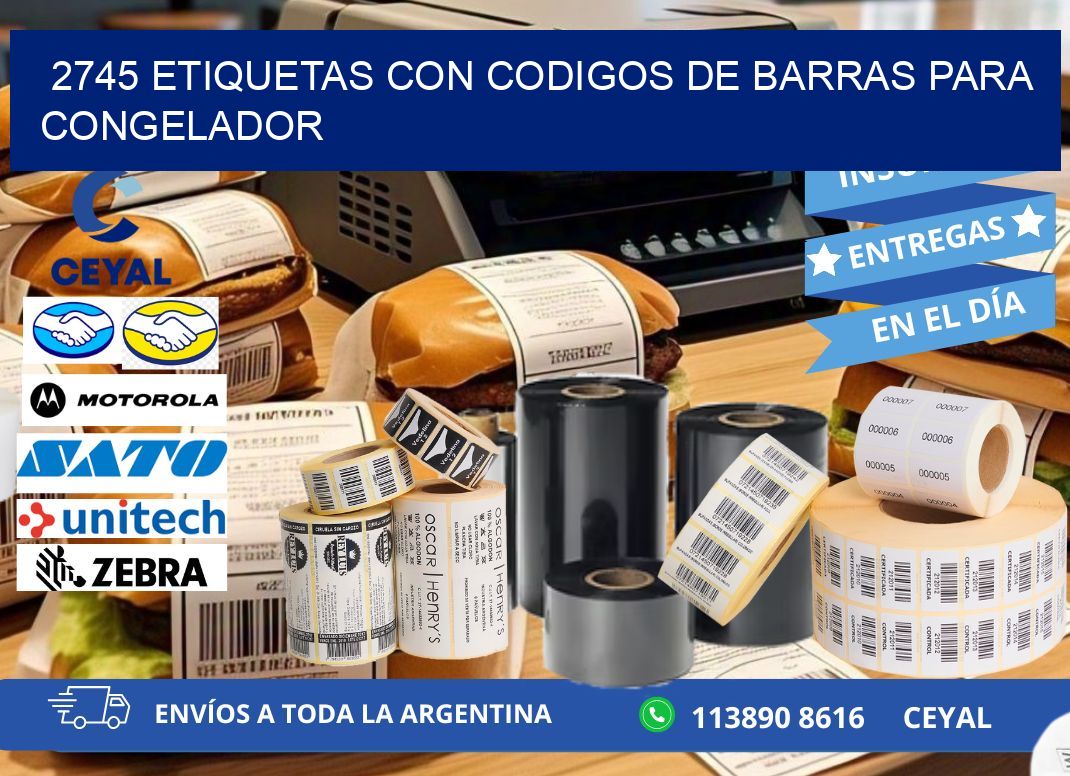 2745 Etiquetas con codigos de barras para congelador
