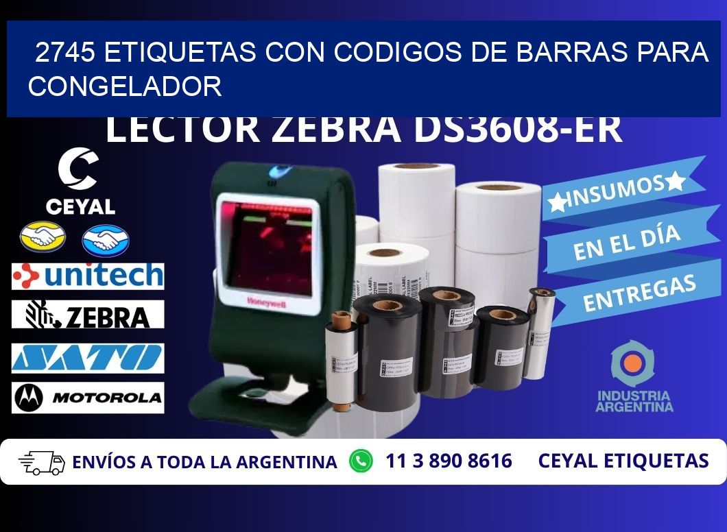 2745 Etiquetas con codigos de barras para congelador