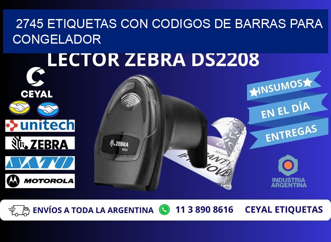 2745 Etiquetas con codigos de barras para congelador