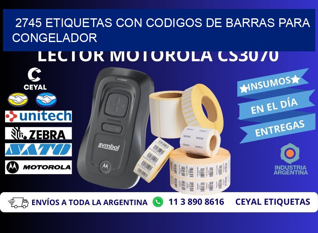 2745 Etiquetas con codigos de barras para congelador