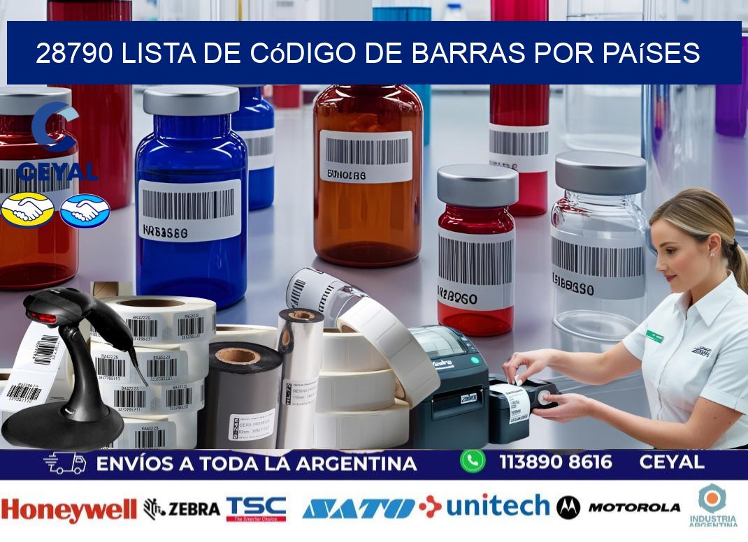 28790 Lista de código de barras por países