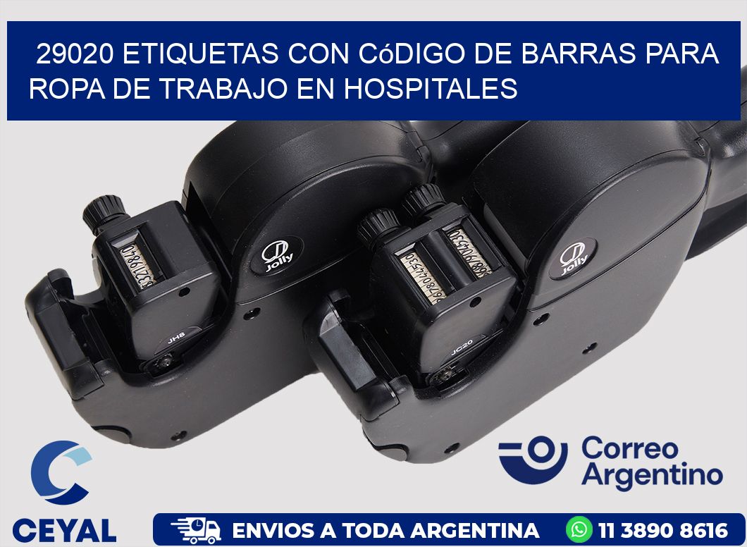 29020 Etiquetas con código de barras para ropa de trabajo en hospitales