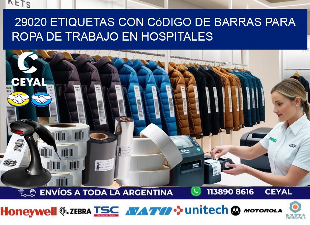 29020 Etiquetas con código de barras para ropa de trabajo en hospitales