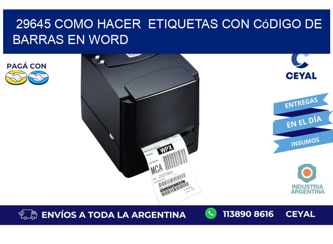 29645 Como hacer  etiquetas con código de barras en Word