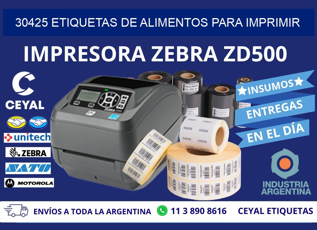 30425 Etiquetas de alimentos para imprimir