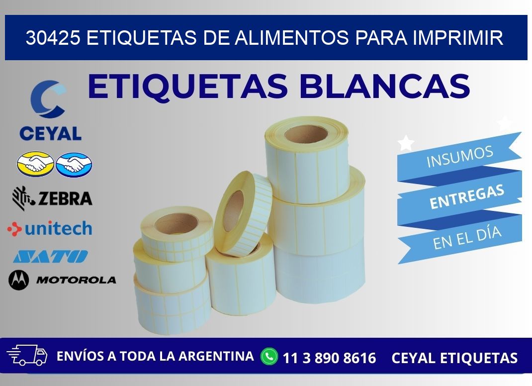 30425 Etiquetas de alimentos para imprimir